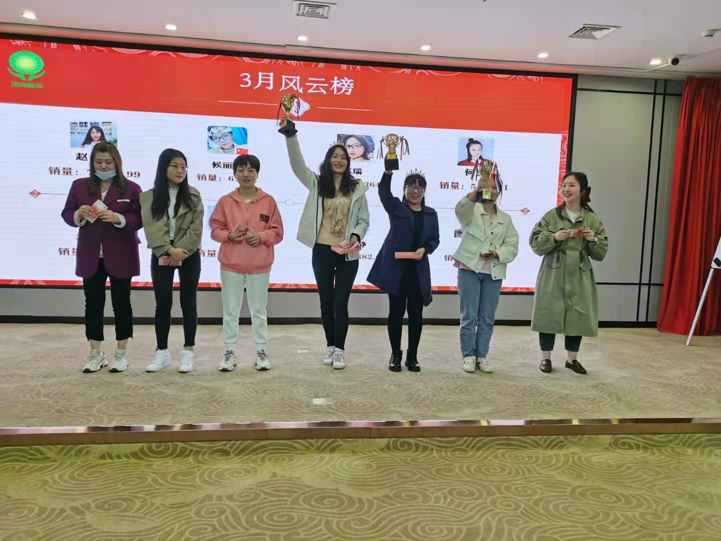 獲得銷售業(yè)績貢獻(xiàn)獎(jiǎng)的電銷精英們